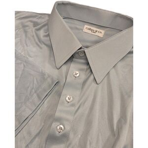 NWOT Collars & Co Men’s XL English Spread Collar Polo Shirt – Light Blue Solid